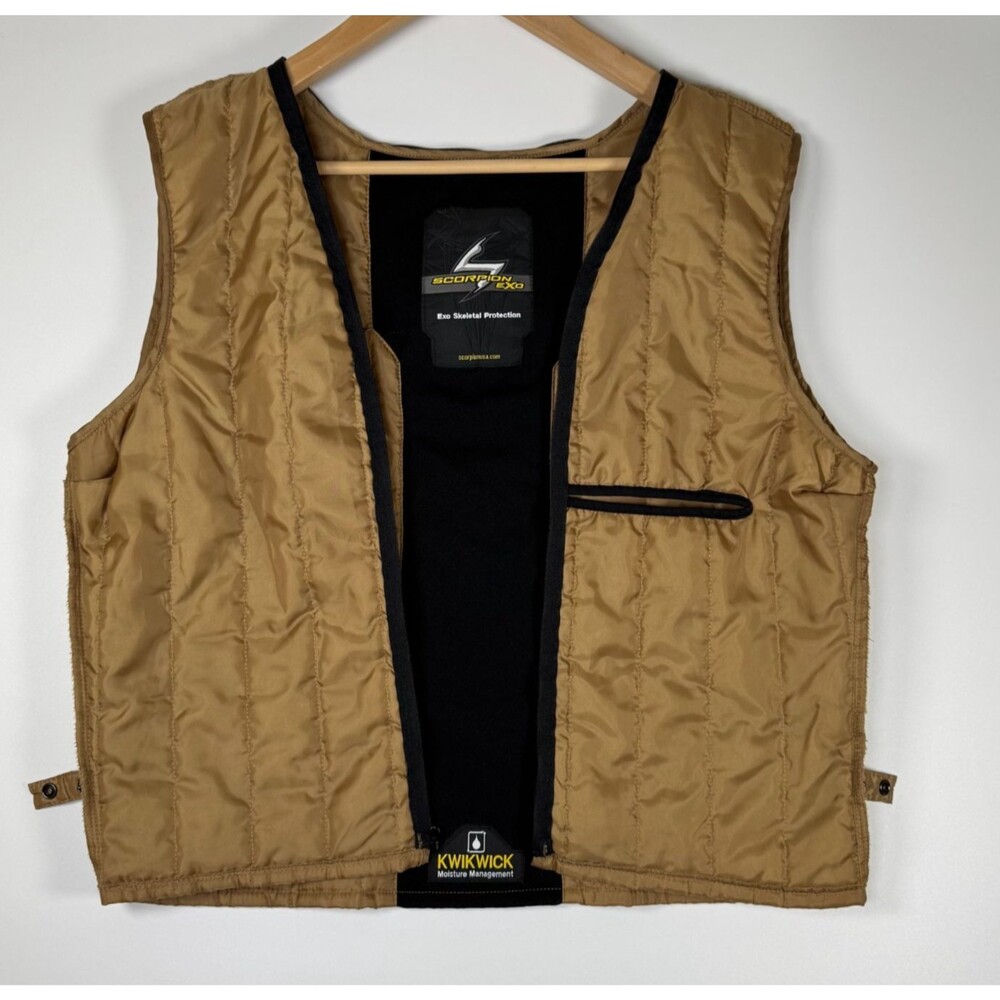 Scorpion Exo KwikWick Liner Vest Mens XL‎ Brown Black Removable Inner Jacket Zip